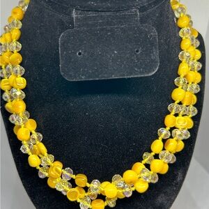 Yellow beaded necklace